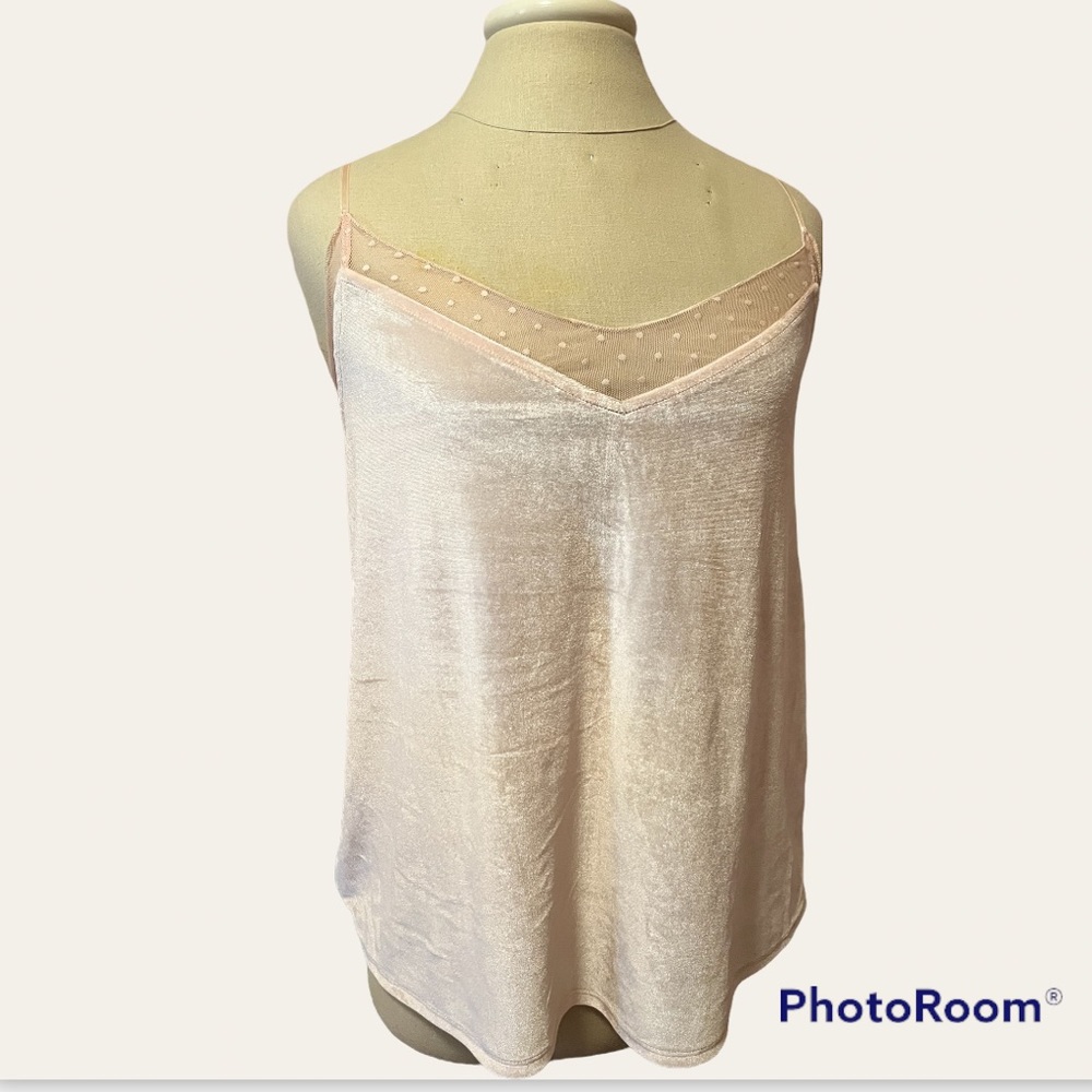 NWT Hollister blush pink spaghetti strap silk velvet top